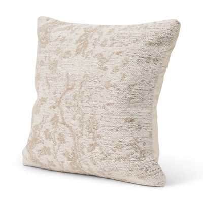 20" Cream And Beige Abstract Cotton Throw Pillow Cover with Texture