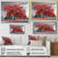 Arbre rouge sur ton gris - art mural arbre, reproduction d'art sur toile avec arbre rouge-222618731-176059247-163522179