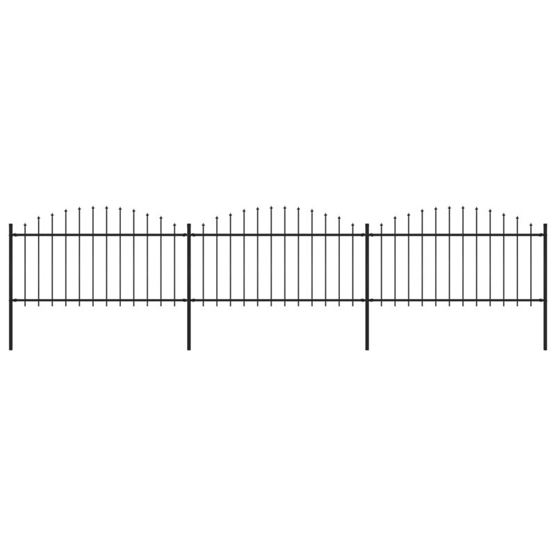Clôture en métal noir Kimmswick, H 4,11 pi x l 16,7 pi