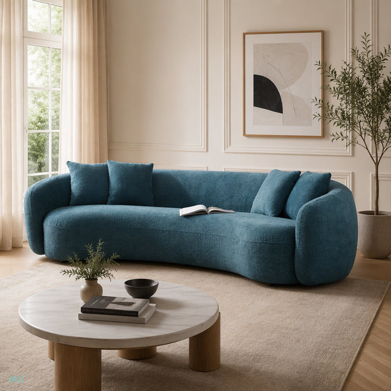 Canapé modulaire 102 pouces 5 places Boucle, Bleu