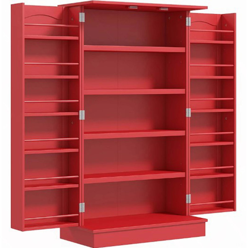 Grande armoire de rangement, armoire de cuisine avec portes doubles et tablettes à 5 niveaux pour la maison