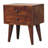 Solid Wood Mini Modern Bedside, 2-Drawers, Chestnut, Dark Brown