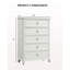 Commode de style transitionnel avec fini blanc antique et tiroirs à queue d'aronde avec glissières à roulement à billes et poignées rondes