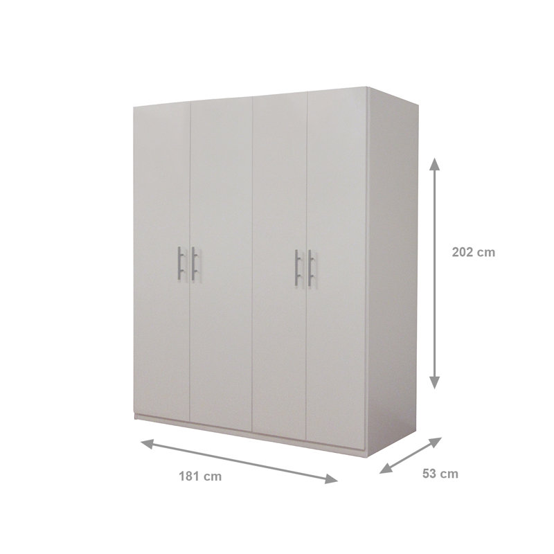 Cassiana 4 Door Manufactured Wood Wardrobe