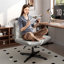 Armless Wide Desk Chair with Cross-shaped Base-446628279