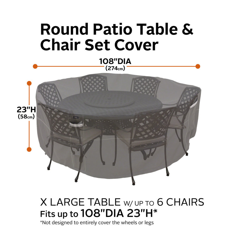 Water-Resistant Patio Cover, 23" H x 108" W x 108"