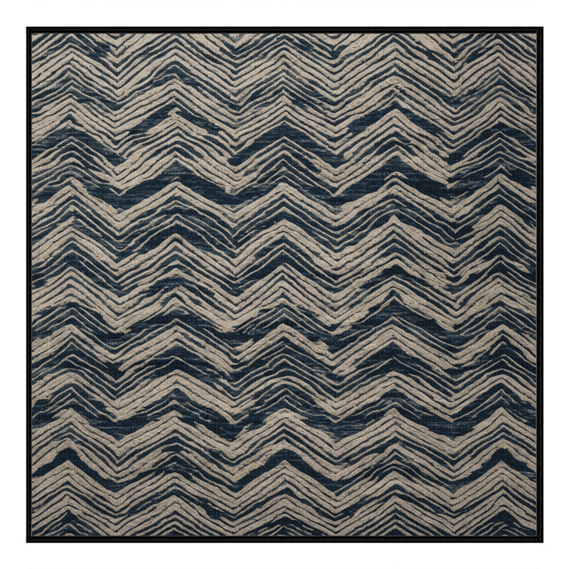 Tapis gris art déco lavable à la machine, Carré 4 pi