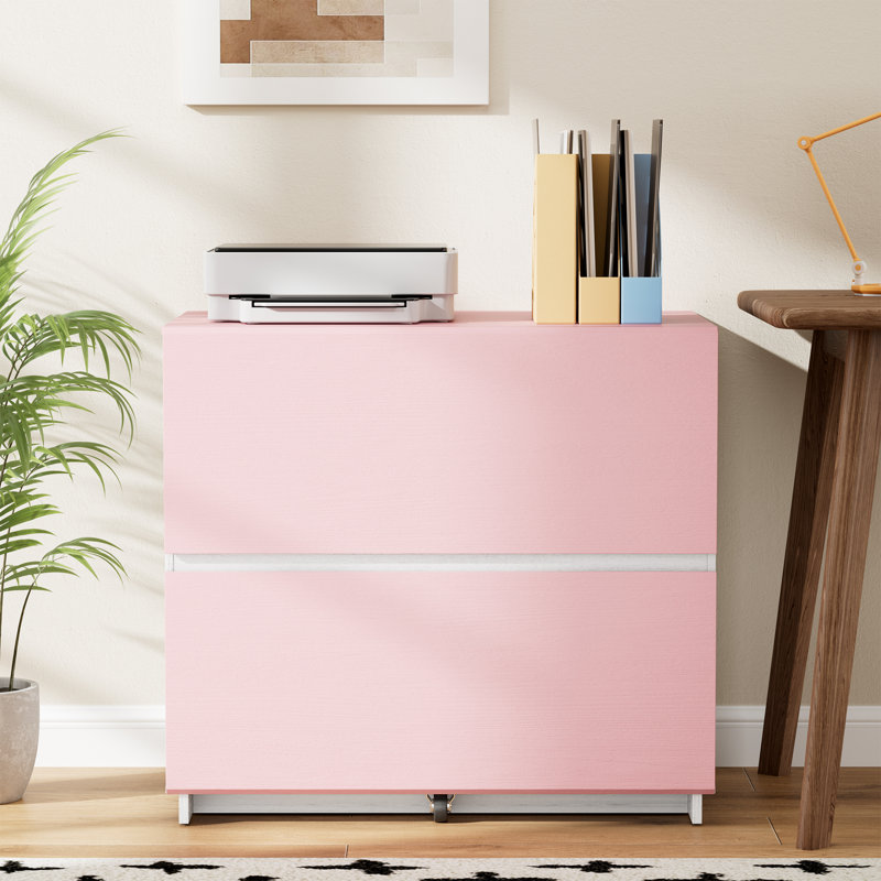 31.5"W 2-Drawer Lateral File Cabinet – Holds Letter/Legal Files, Anti-Tip For Home Office, Green/White