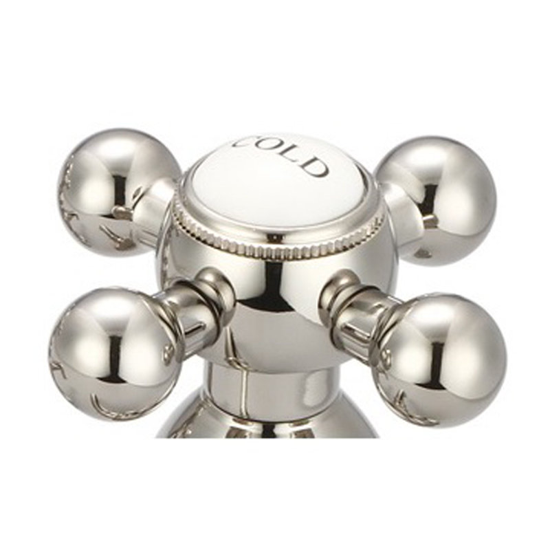 Carlson 2-handle Bathroom Faucet with Drain Assembly, Polished Nickel (PVD), Cross Handle