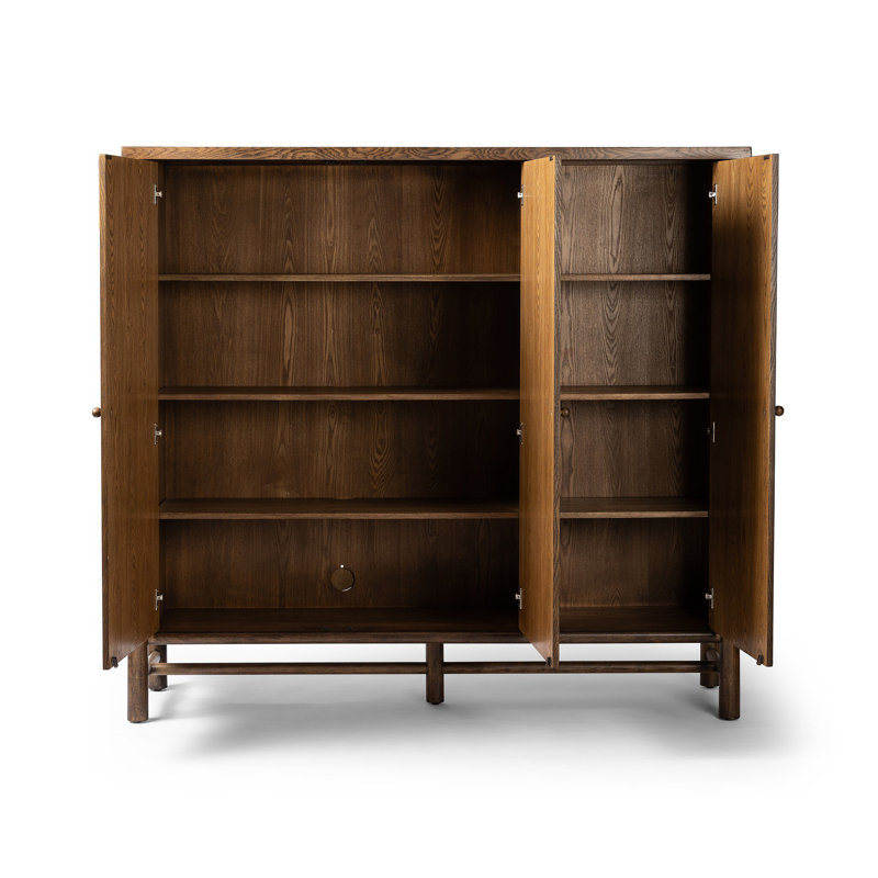 Renaud 3-Door Cabinet-Dark Toasted Oak, Brown