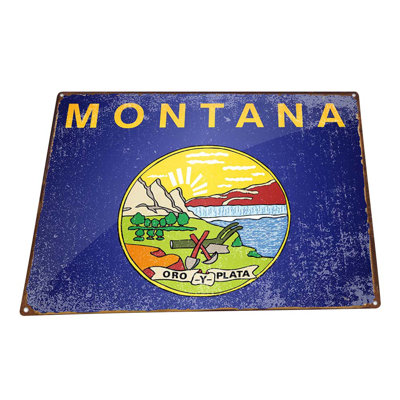 Drapeau du Montana sur impression métallique