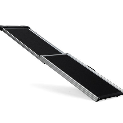 Foldable Aluminum Pet With Handle And Slip Pads, For Different Sized Dogs, Easy To Clean, Stable, Black Ramp Non-slip Mats, Suitable Most Stable Safe,