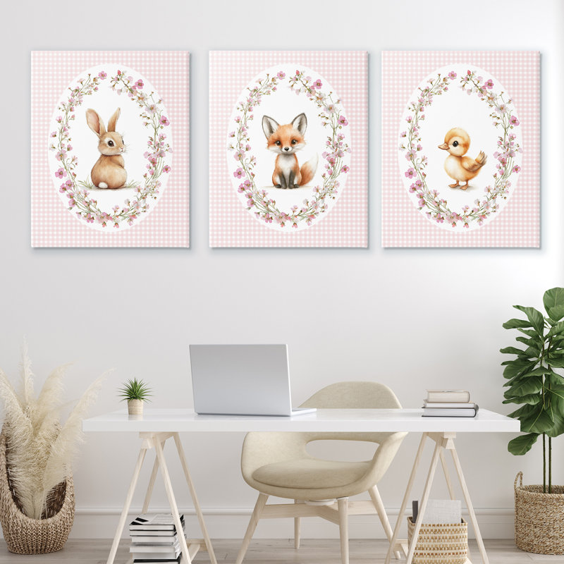 Ensemble de toiles 3 pièces Spring Gingham, H 30 po x l 24 po