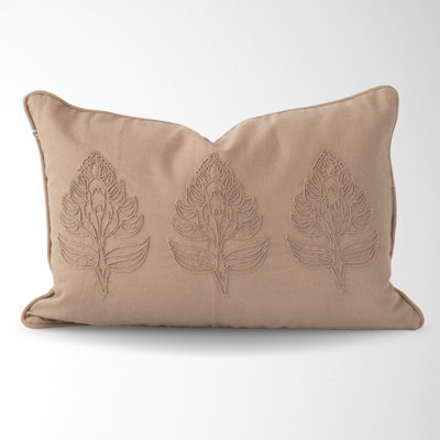  Cotton Blend Lumbar Rectangular Pillow Cover