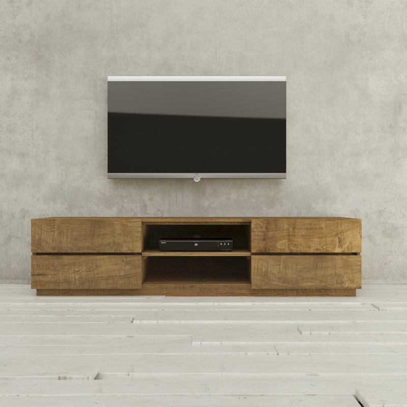 Meuble télé en bois massif pour téléviseur de 85 po ou moins Heusden