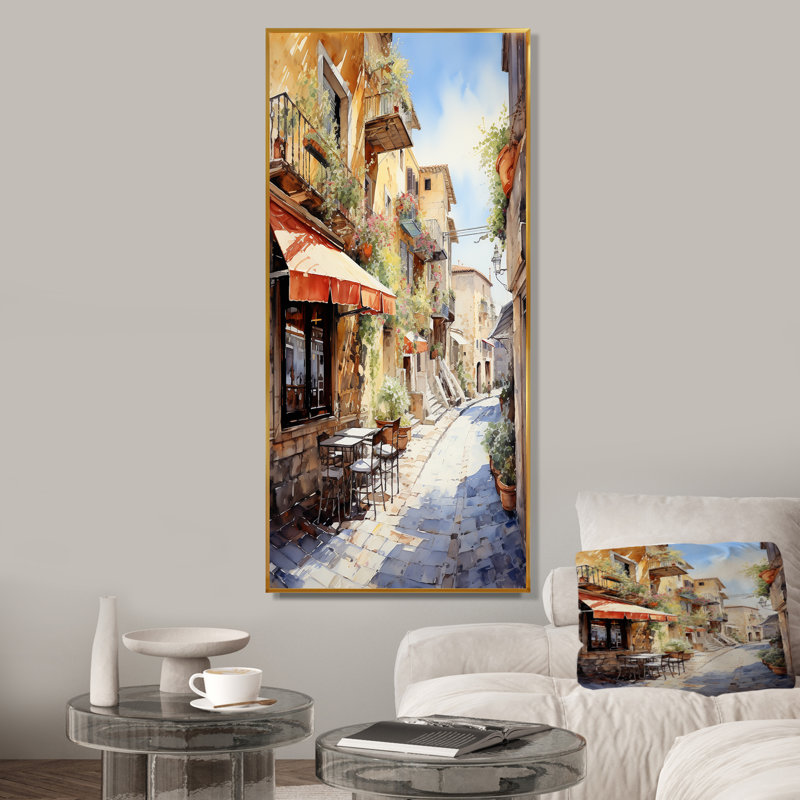 "Italian Village Essence 2", Cadre flottant doré, H 60 po x l 28 po x P 1,5 po