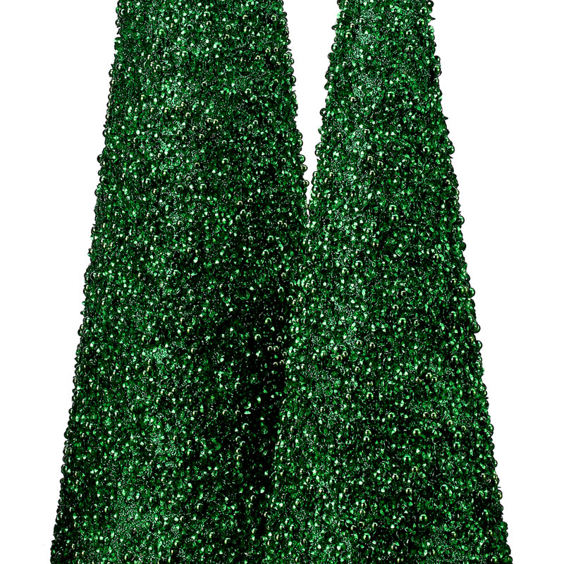 Ensemble 3 pièces d'arbre à cône scintillant, Vert