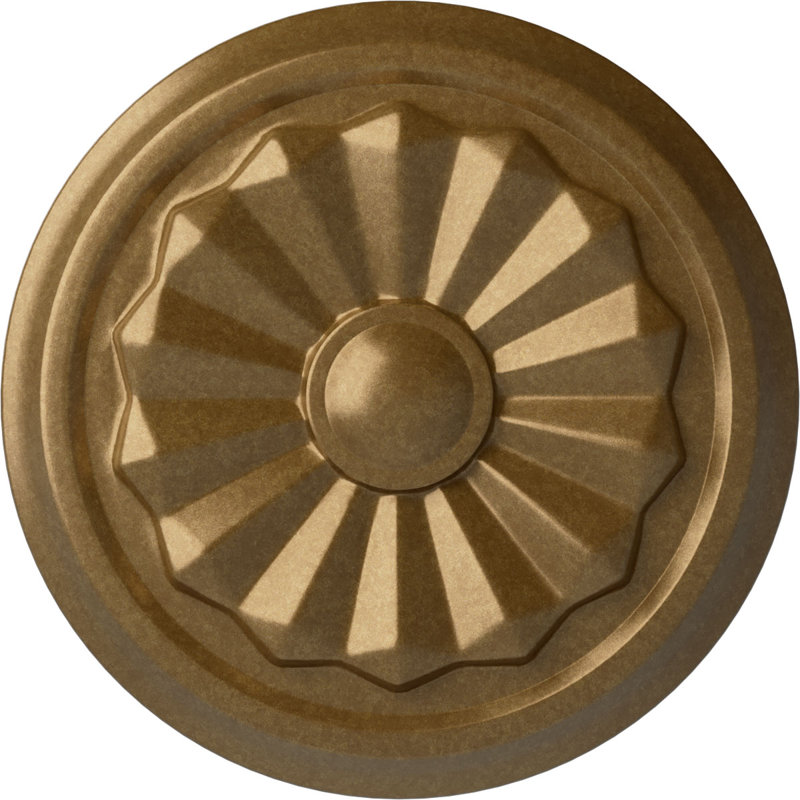 Médaillon de plafond Endurathane Olivia, 7 7/8 po x P 1 1/8 po (pour auvents jusqu'à 2 1/8 po), finition or pâle peinte à la main