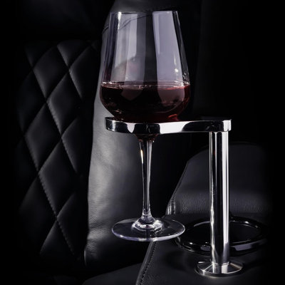 Premium Stainless Steel Silver Wine Glass Holder for Valencia Home Theater Seating Secure & Stylish Drink Accessory