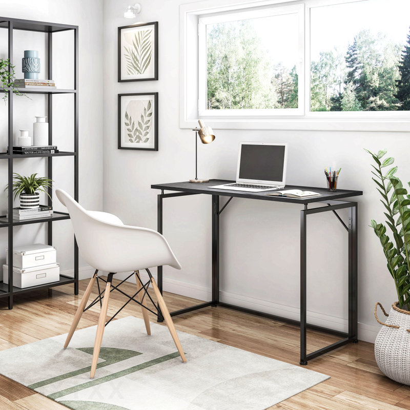Bureau pliable peu encombrant - noir, Noir / Noir