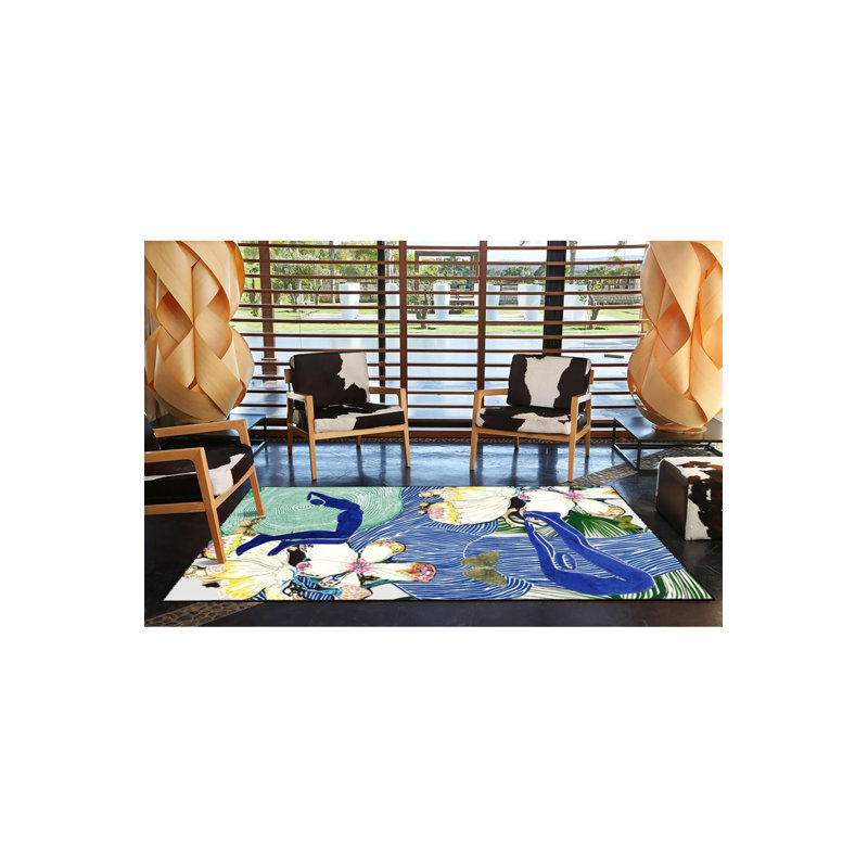 Tapis décoratif à motif floral forêt lavable à la machine, Tapis de couloir 3 pi 3 po x 9 pi 10 po