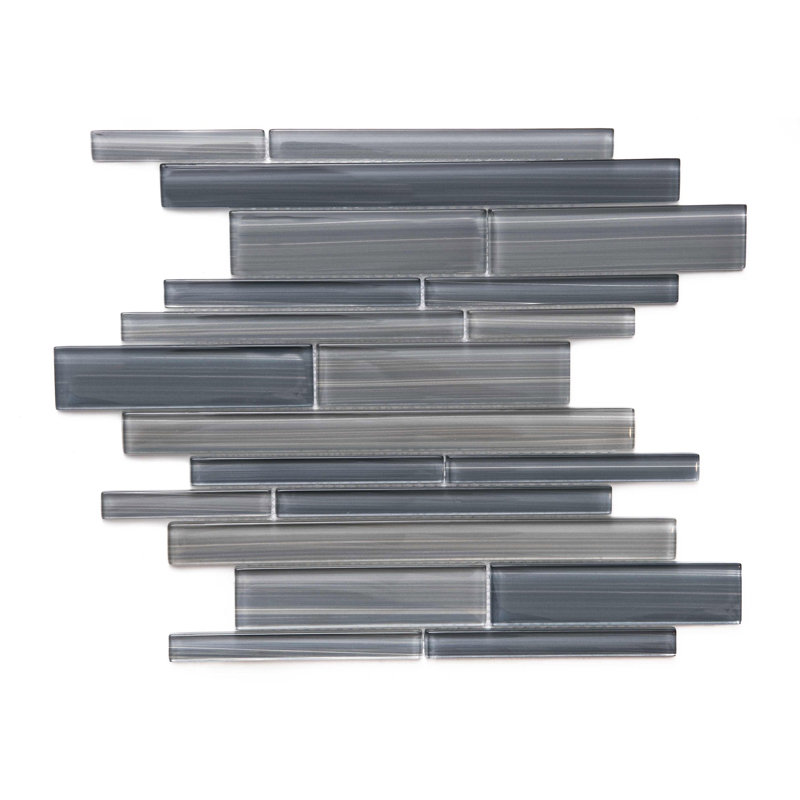 Rebel 14.63'' x 12.13'' Glass Mosaic Tile, Gray