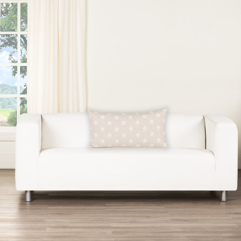 Housse et insert de coussin Hamachi, Plumes, Rectangle H 14 po x l 26 po, Linen Beige Floral