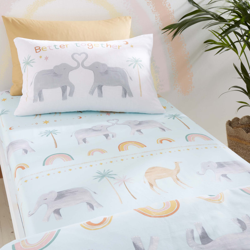 Channelview 100% Cotton Printed Fitted Sheet, Double (4'6)