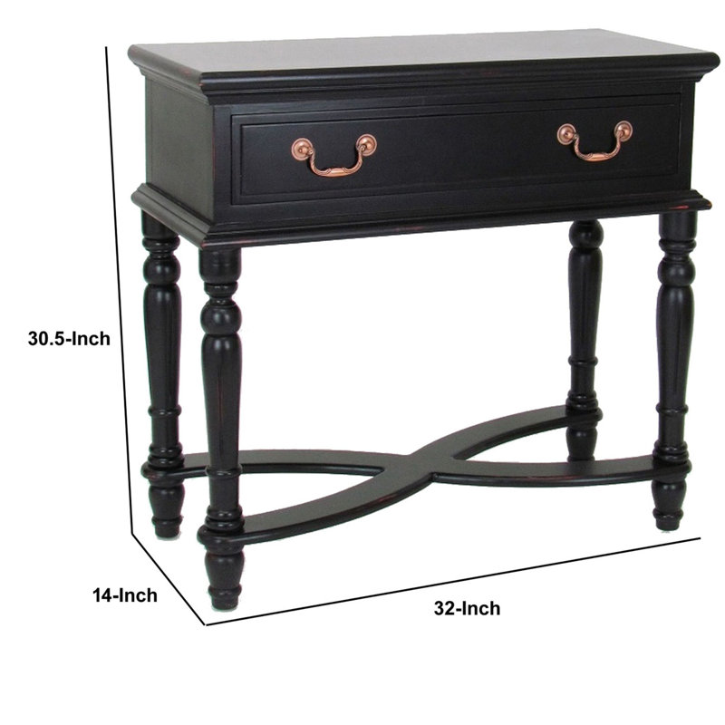 Kusai 32'' Solid Wood Top Console Table