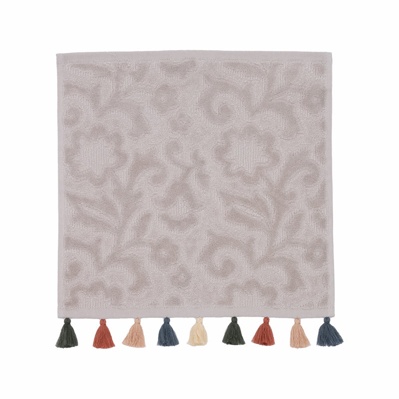 Ahmora Midweight Jacquard Washcloth, Beige