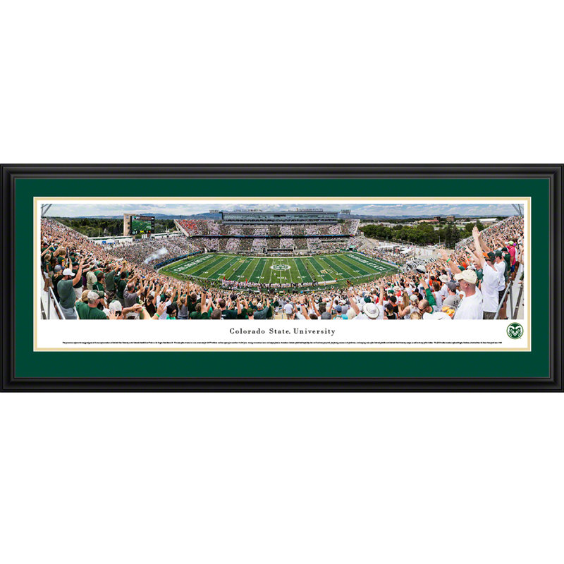 NCAA " College Football And Basketball ", 18" H x 44" W x 0.88" D, Black Floater Framed