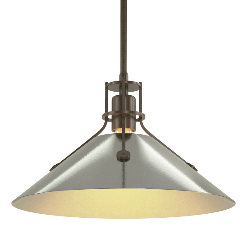 Henry 1 - Light Single Cone Pendant, Bronze, Sterling, 56.3'' H X 14.4'' W X 14.4'' D