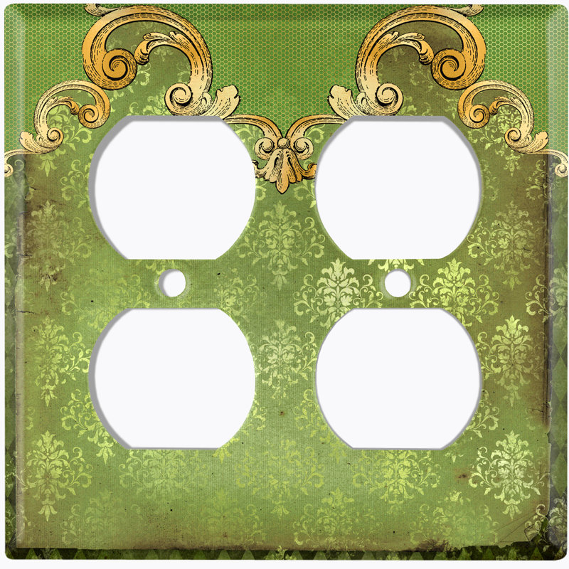 Plaque murale 2 prises Frame Damask