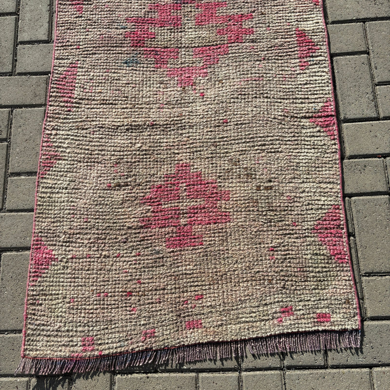 Tapis de couloir rétro en laine 31,5 x 101,2 po