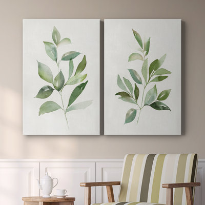 Fresh Leaf Montage I-Premium Gallery Wrapped Canvas -Ready to Hang