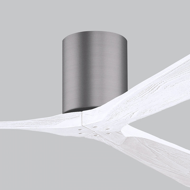 Irene Ceiling Fan, Matte White, Brushed Pewter, 60"
