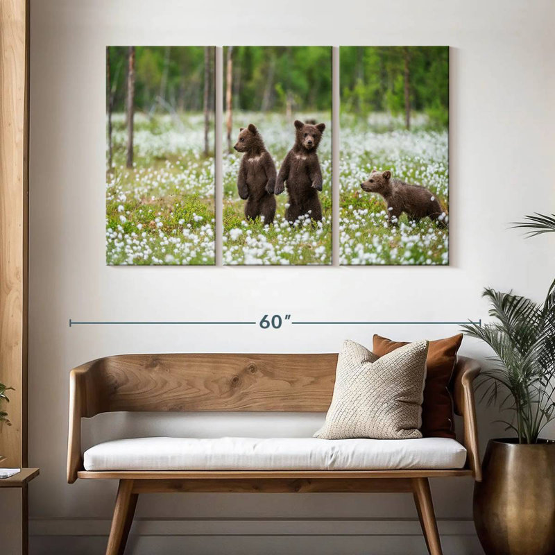 Brown Bear Cubs, 32" H x 50" W