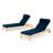 Paulet 82" Long Reclining Acacia Chaise Lounge Set with Sunbrella Cushions-83757525