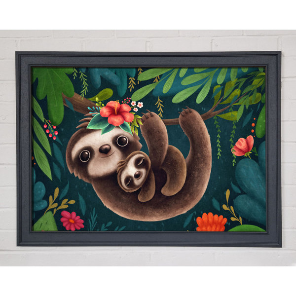Union Rustic Sloth And Baby - Single Picture Frame Print | Wayfair.co.uk