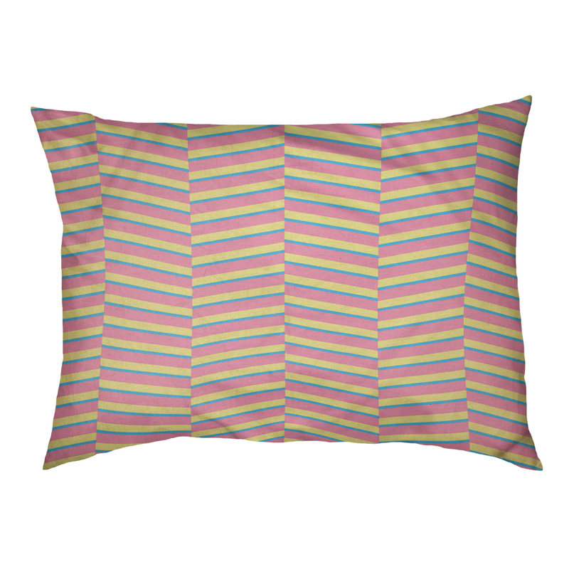 Coussin pour chien Cheng, Rose / bleu / jaune, Moyen (l 40 po x P 6,5 po x H 30 po)