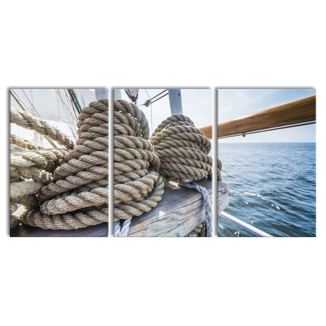 3-tlg. Leinwandbilder-Set Rope on a Ship