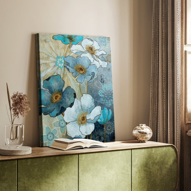 Blue Denim Garden I -Gallery Wraraped Cavas, H 48 po x l 32 po