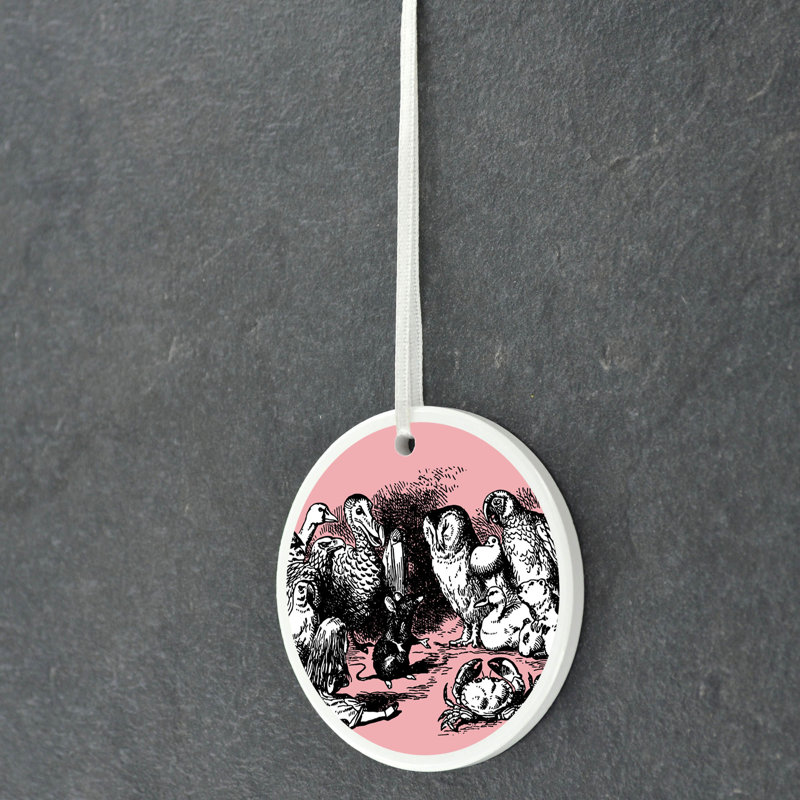 Animals Alice In Wonderland Circle Shaped Ceramic Ornament Bauble