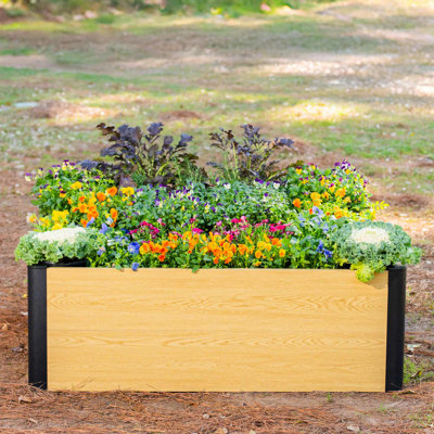 Lit de jardin surélevé rectangulaire en métal Woodgrain