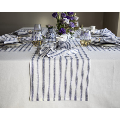 Capri Ticking Stripe - 100% Pure Linen Table Runner