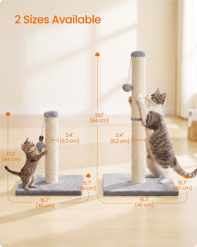 Cat Scratchers, 44cm H x 40cm W x 40cm D, Light Grey