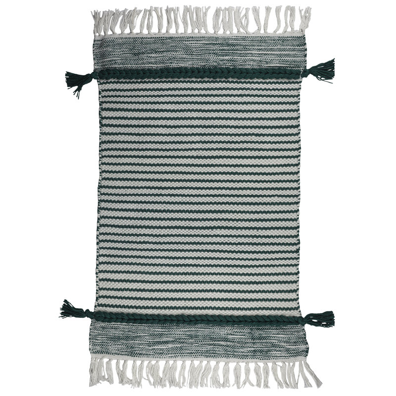 Tapis vert tissé à la main Dari, Rectangle 2 pi x 3 pi