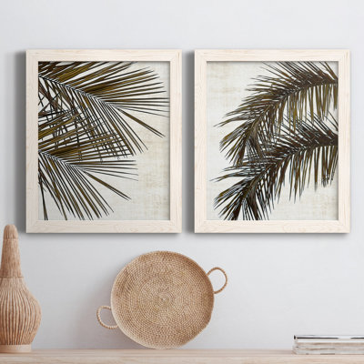 Palm I - ensemble de 2 peintures sur toile encadrées