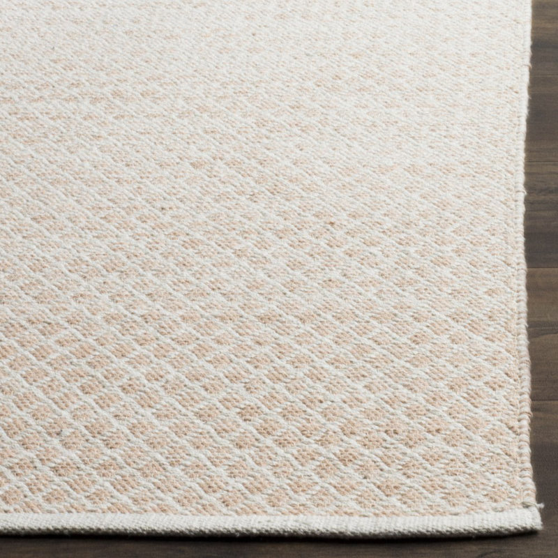 Alannah Hand Woven Cotton Geometric Rug, Square 6'