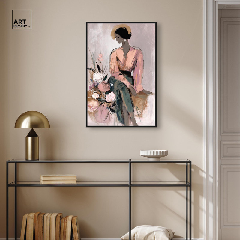 "Lost in Quiet Reflection", reproduction d'art sur toile par Art Remedy, cadre noir, 20 x 30, H 31 po x l 21 po